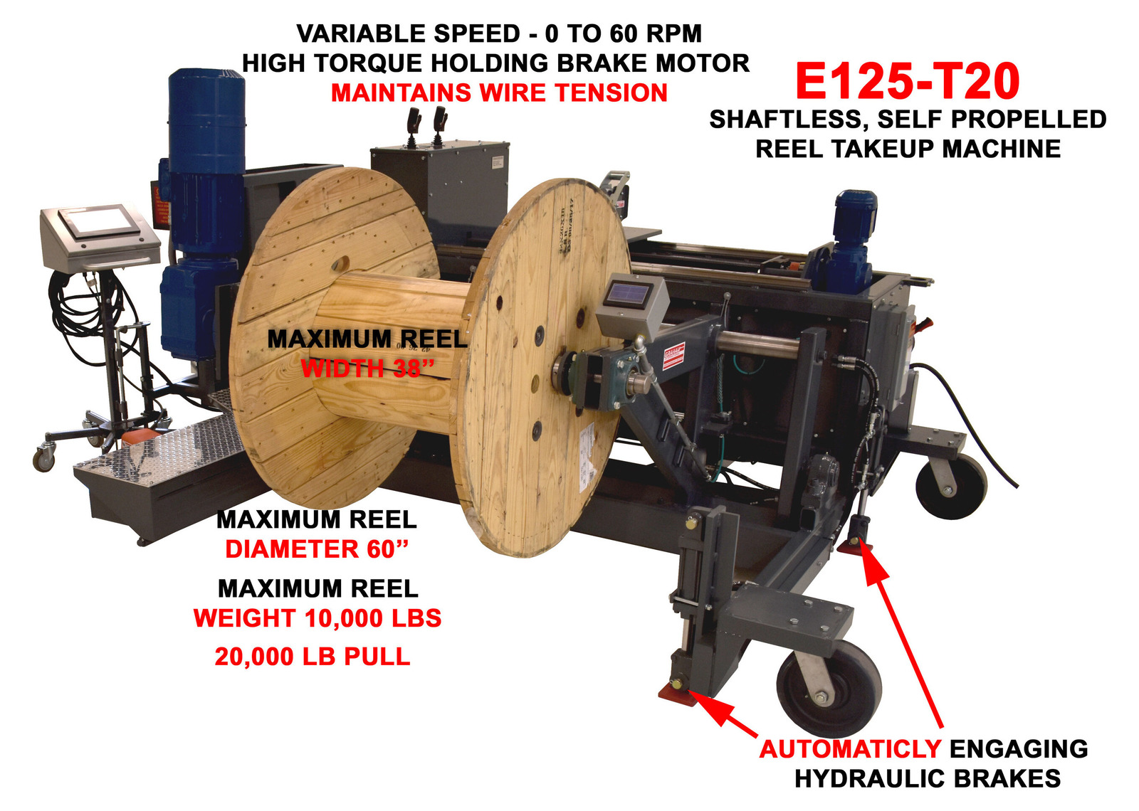 Model E125T20 Shaftless Automated Self-Propelled Takeup | Graham International